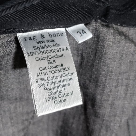 Rag & Bone Classic Chino Shorts Black Mens 34(35)  x 9" Stretch Fit 2 Slim NWT - Picture 11 of 16